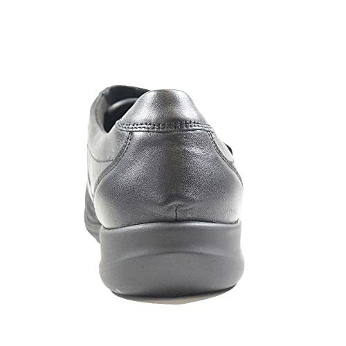 Waldlaufer Millu M5430 Womens WIDE EEE/EEEE Black Leather/Lycra Touch Fasten Shoes