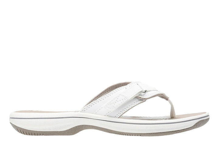 Clarks Brinkley Sea Ladies Adjustable Toe Post Flip Flop Sandals White