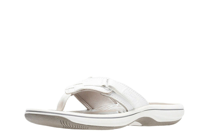 Clarks Brinkley Sea Ladies Adjustable Toe Post Flip Flop Sandals White