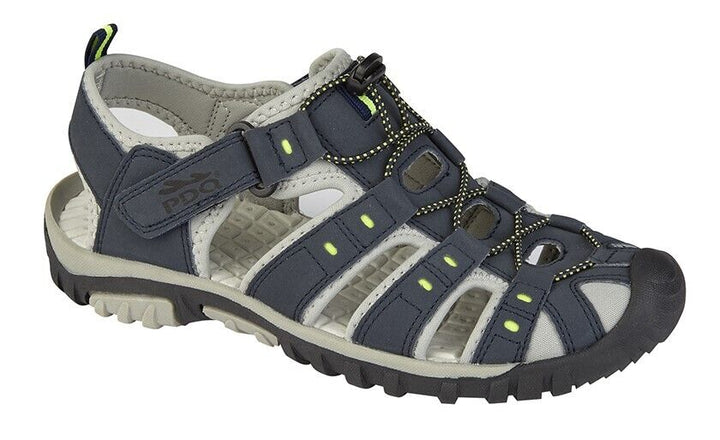 PDQ M040 Navy/Lime Triple Touch Fasten Lightweight Sports Sandals