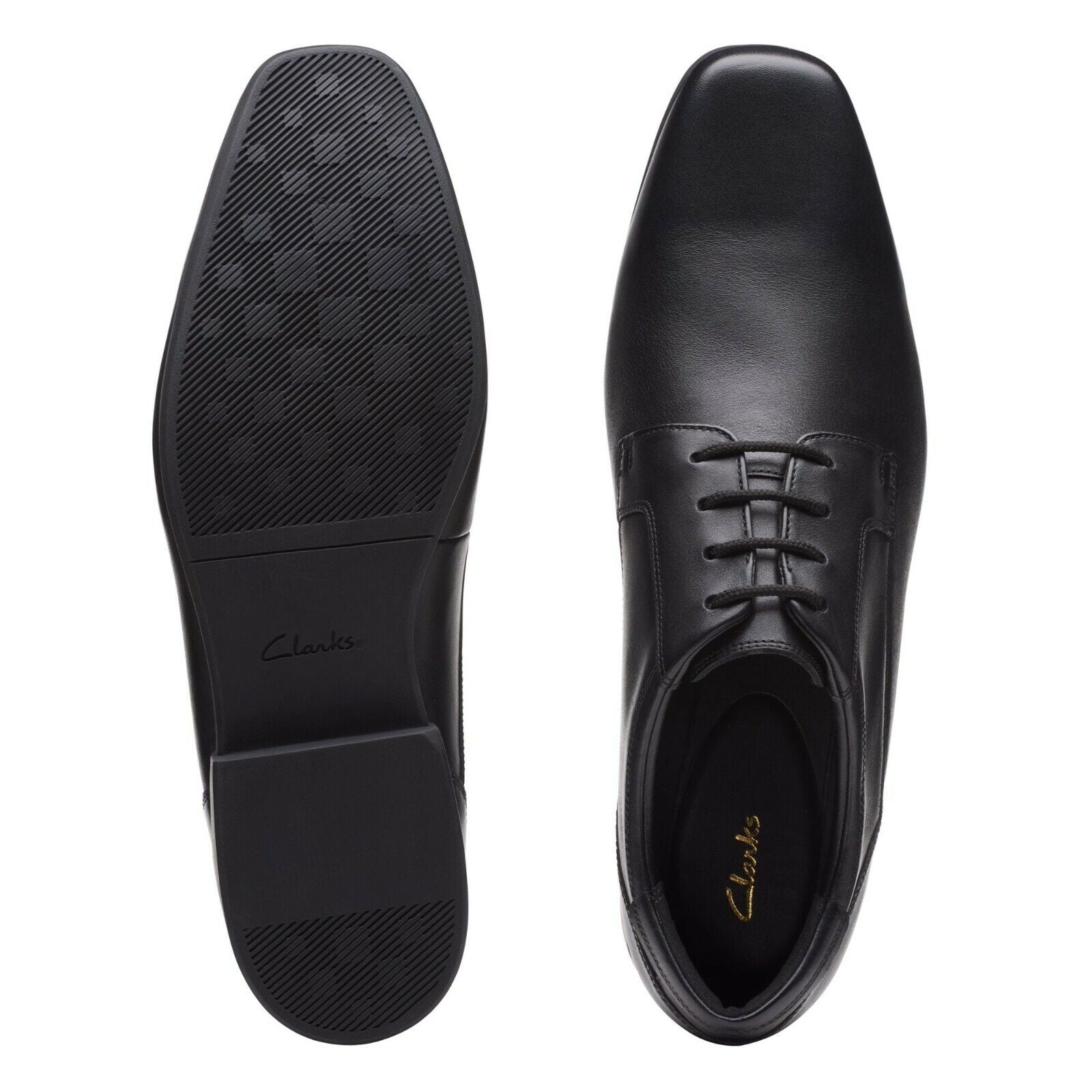 Clarks Sidton Lace Mens Formal Square Toe Lace Up Black Leather