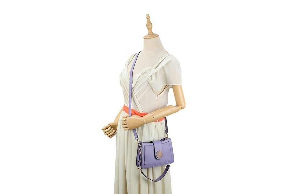 Long & Son Ladies Small Handbag Shoulder Strap Crossbody Strap Purple
