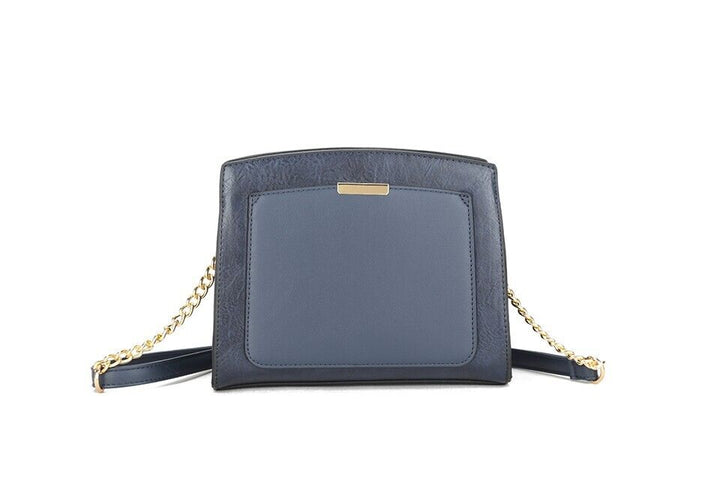 Long & Son Ladies Structured Handbag Crossbody Pockets Adjustable Strap Navy