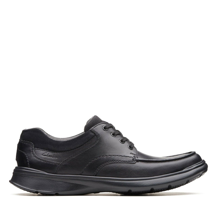 Clarks Cotrell Edge WIDE H FITTING Black Smooth Leather Lightweight Lace Up Shoes