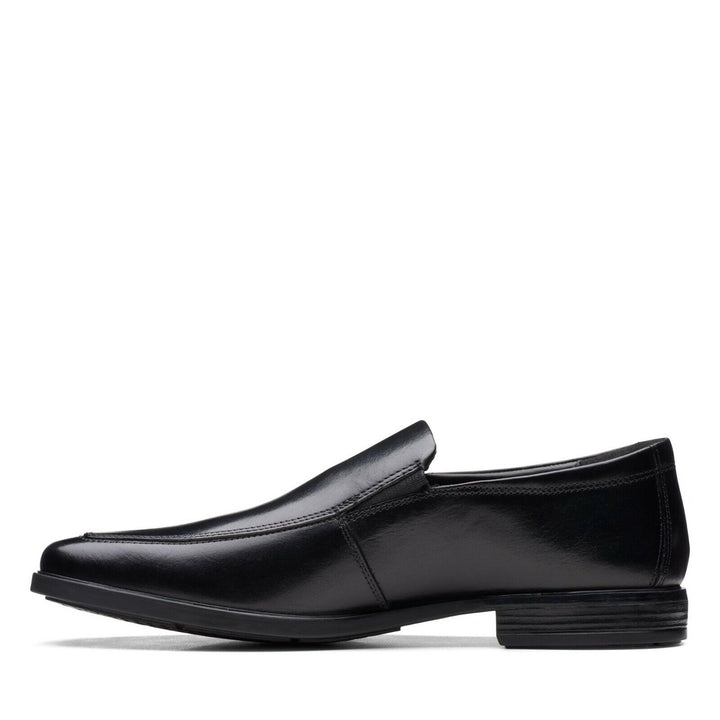 Clarks Howard Edge Mens Black Leather G Fit Oxford Loafers Slip On Formal Shoes