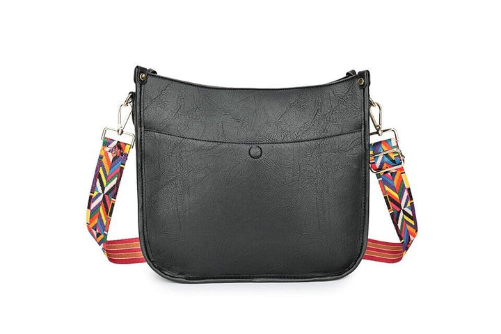 Long & Son Ladies Large Crossbody Handbag With Detachable Fabric Strap Black