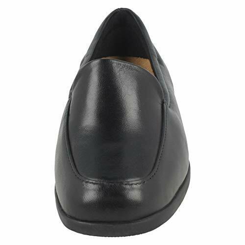 Clarks Georgia Extra Wide EE Fit Ladies Black Leather Loafer Moccasin Slip On Shoes