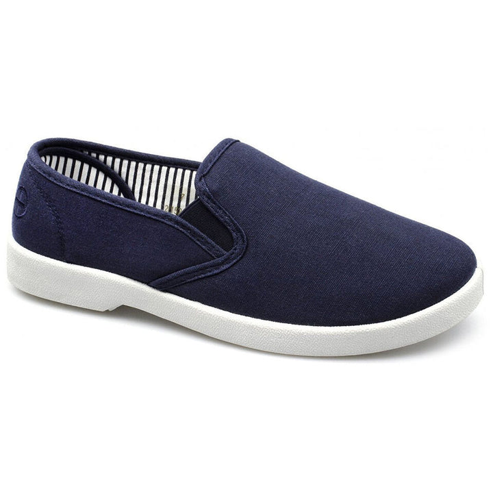 Dr Keller Yacht Mens Navy Canvas Elasticated Slip On Lightweight Casual Shoes