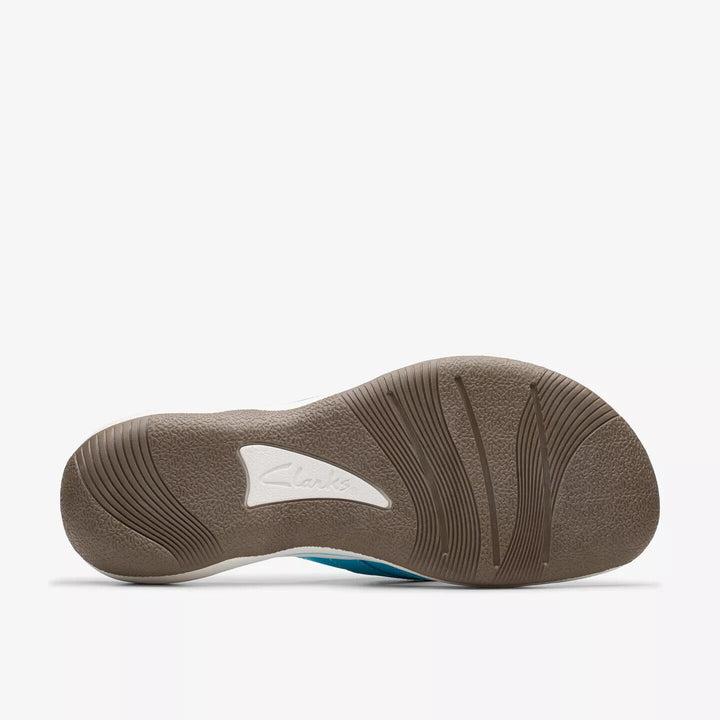 Clarks Brinkley Sea Women Light Adjustable Toe Post Flip Flop Sandals Turquoise