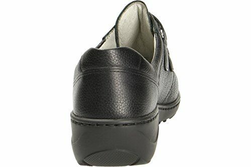 Waldlaufer Kya 607302 172 001 Ladies Wide EE Fitting Double Touch Fasten Black Shoes