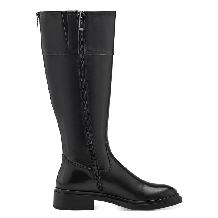 Tamaris 25540 Ladies Leather Zip Up Knee High Adjustable Calf Boot Black
