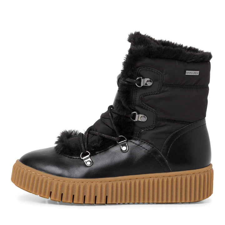 Tamaris 26854 Duo Tex Ladies Waterproof Lace Up Snow Boots Memory Foam Black