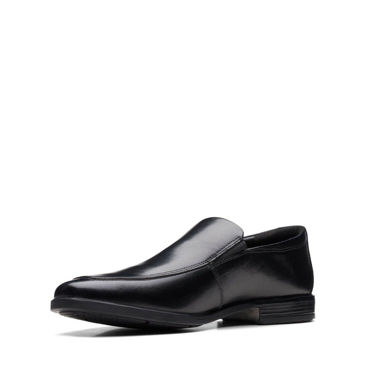 Clarks Howard Edge Mens Black Leather G Fit Oxford Loafers Slip On Formal Shoes