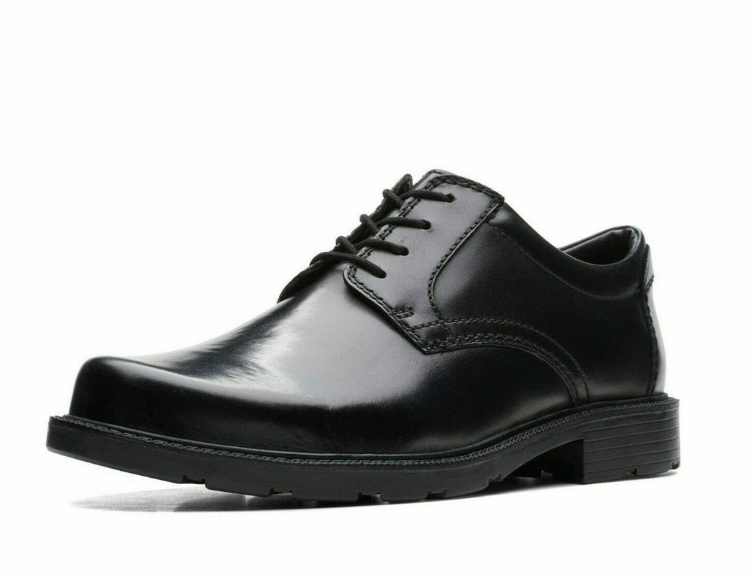 Clarks Kerton Lace Wide H Fit Mens Black Leather Wide Fit Lace Up