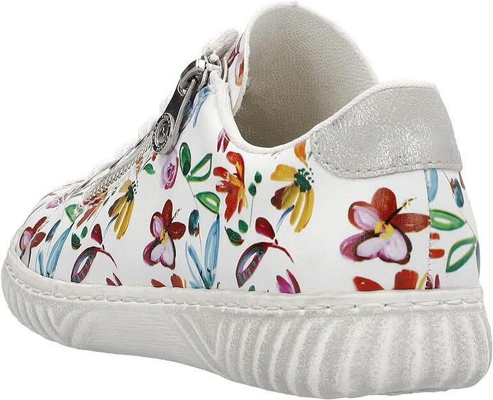 Rieker Antistress N0900 Ladies Lace Up With Zip Fasten Athleisure Trainers Multi Floral
