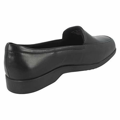 Clarks Georgia Extra Wide EE Fit Ladies Black Leather Loafer Moccasin Slip On Shoes