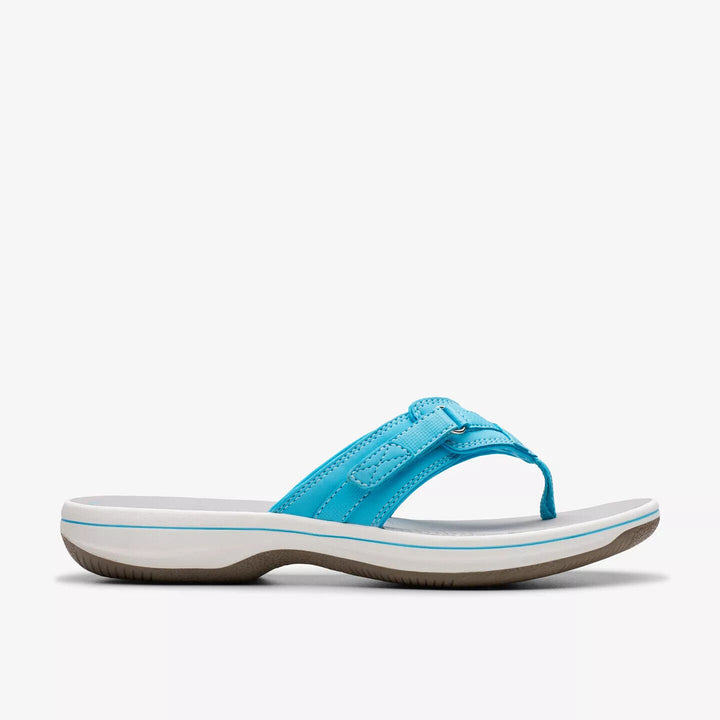 Clarks Brinkley Sea Women Light Adjustable Toe Post Flip Flop Sandals Turquoise