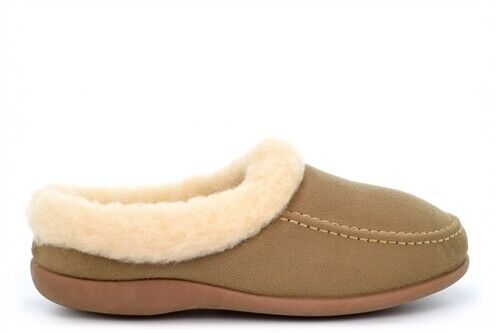 Sleepers Janine Ladies Beige Super Soft Comfort Memory Foam Mule Slippers