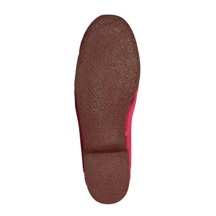 Sleepers Audrey Womens Red Soft Warm Comfy Slip On Velour Roll Top Wide E Fitting Slippers With Removable Insoles
