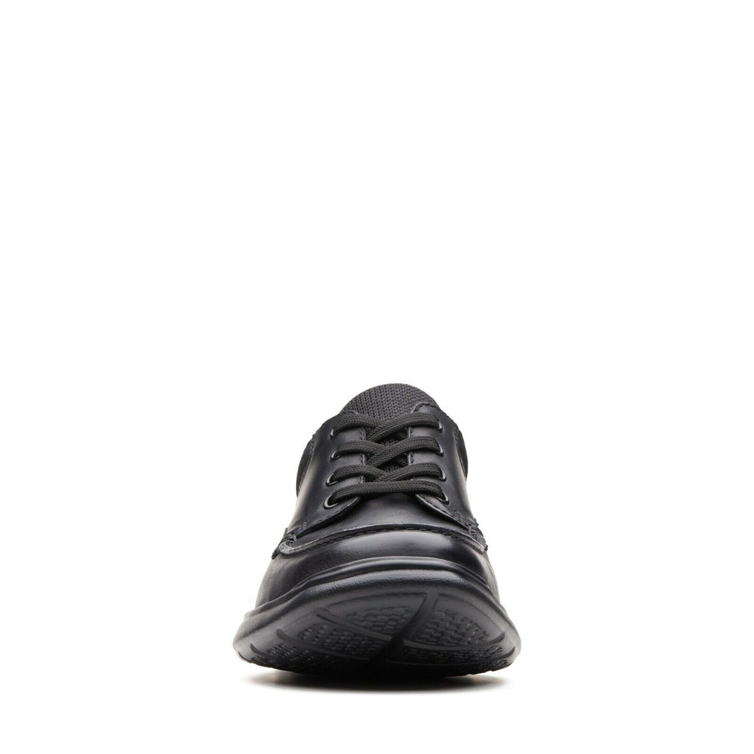 Clarks Cotrell Edge WIDE H FITTING Black Smooth Leather Lightweight Lace Up Shoes