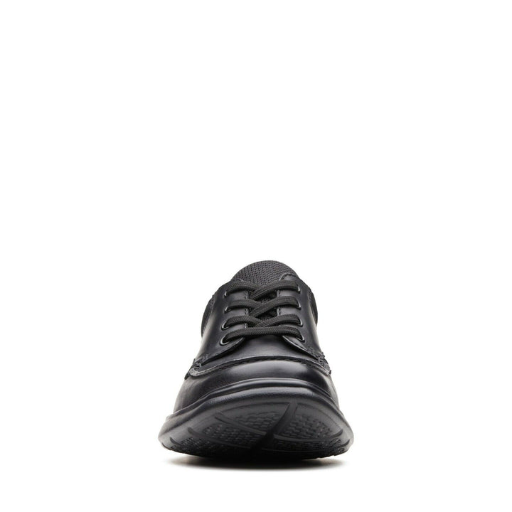 Clarks Cotrell Edge WIDE H FITTING Black Smooth Leather Lightweight Lace Up Shoes