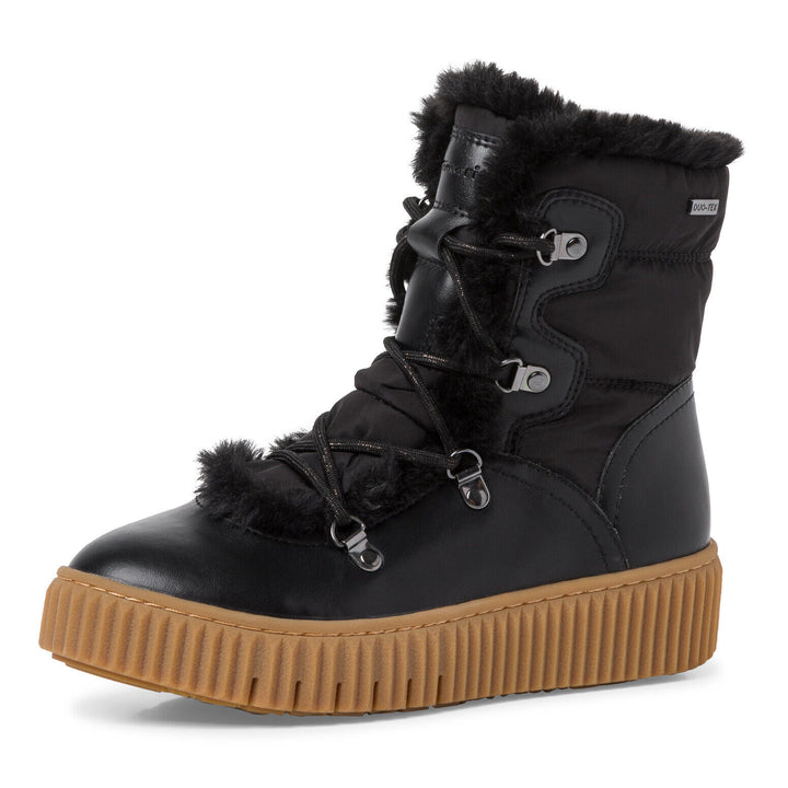 Tamaris 26854 Duo Tex Ladies Waterproof Lace Up Snow Boots Memory Foam Black