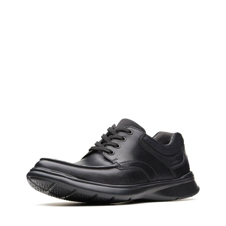 Clarks Cotrell Edge WIDE H FITTING Black Smooth Leather Lightweight Lace Up Shoes