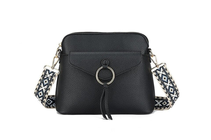 Long & Son London Ladies Crossbody Handbag With Adjustable Fabric Strap Black