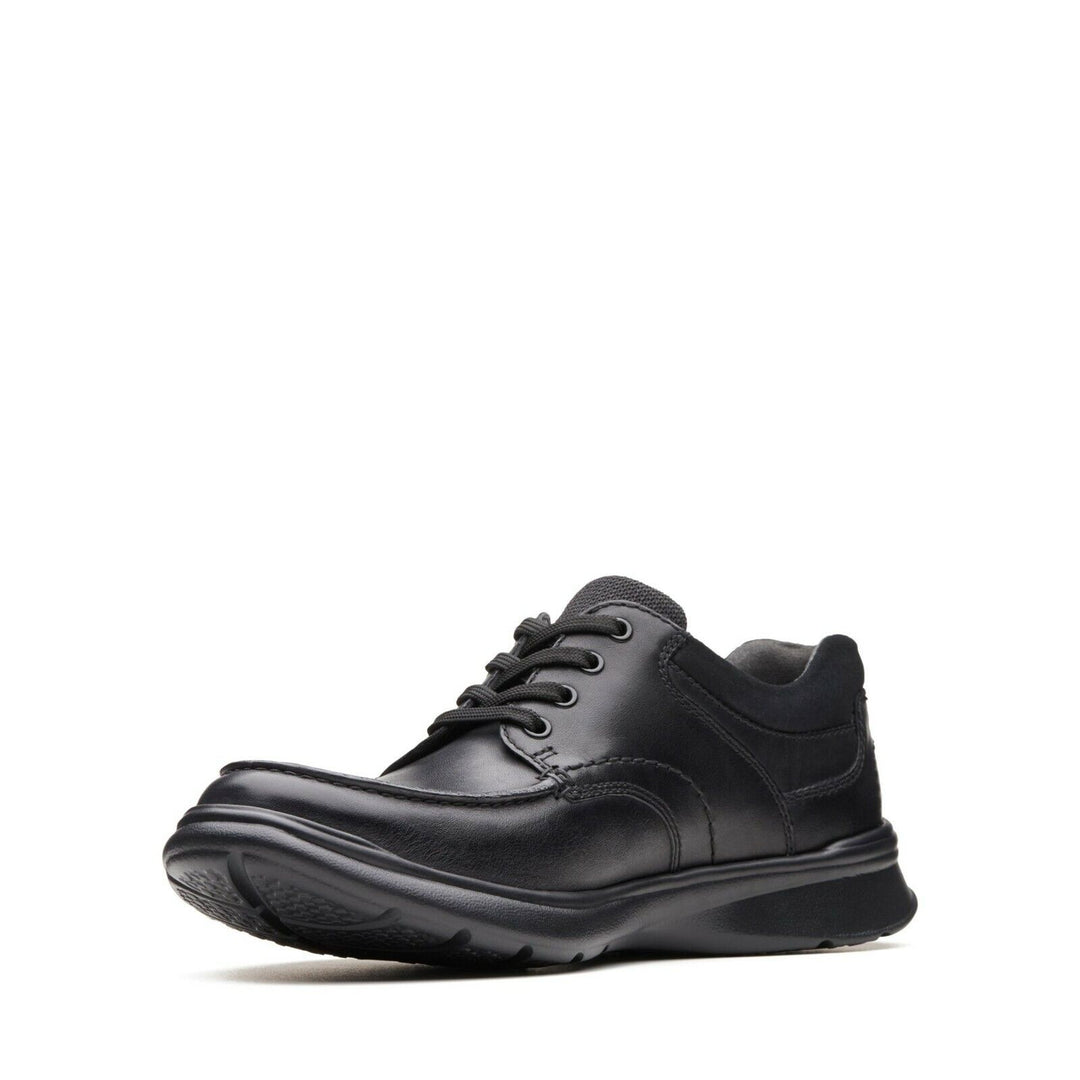 Clarks Cotrell Edge WIDE H FITTING Black Smooth Leather Lightweight Lace Up Shoes