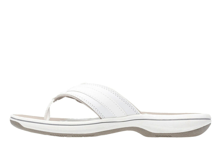 Clarks Brinkley Sea Ladies Adjustable Toe Post Flip Flop Sandals White