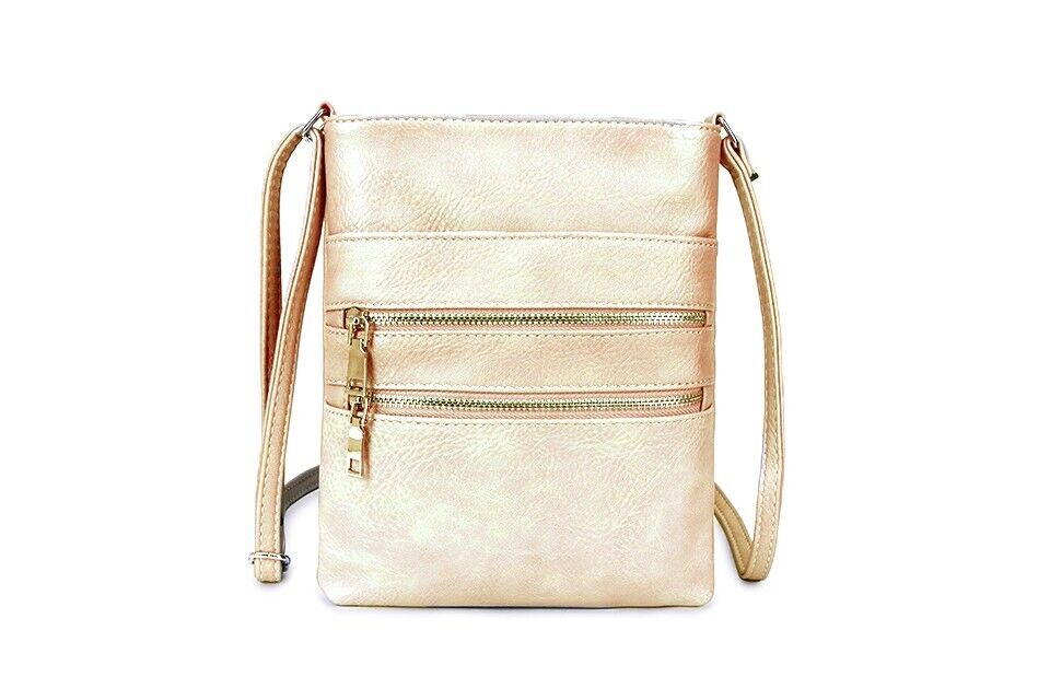 Long & Son London Ladies Soft Crossbody Handbag With Adjustable Strap Gold