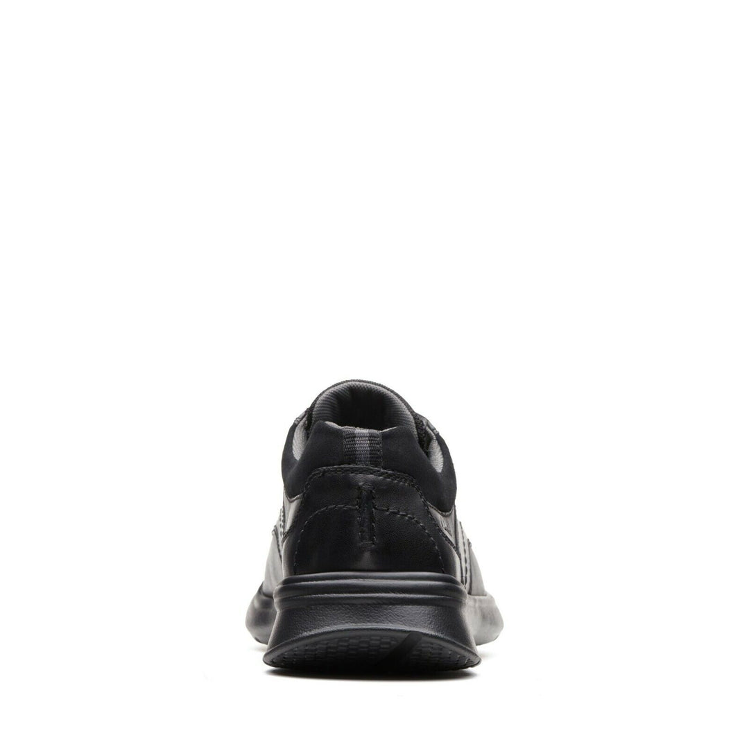 Clarks Cotrell Edge WIDE H FITTING Black Smooth Leather Lightweight Lace Up Shoes