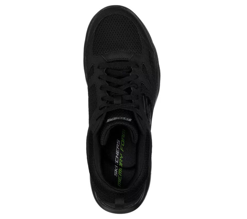 Skechers South Rim Mens Black Textile/ Leather Lace Up Lightweight Sport Trainers