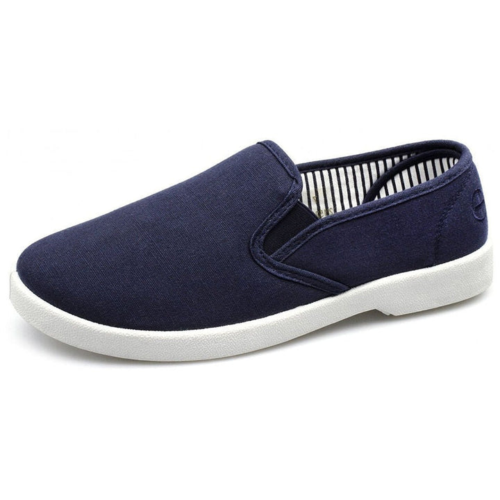 Dr Keller Yacht Mens Navy Canvas Elasticated Slip On Lightweight Casual Shoes