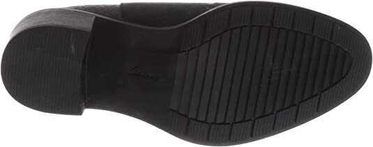 Clarks Scene Zip Ladies Waxy Snake Print Leather Outer Zip Block Heel Boots Black