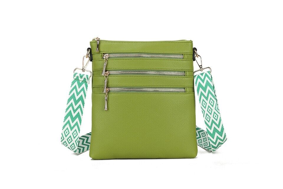 Long & Son London Ladies Soft Crossbody Handbag With Adjustable Strap Green