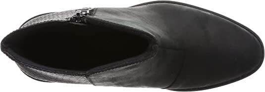 Clarks Scene Zip Ladies Waxy Snake Print Leather Outer Zip Block Heel Boots Black