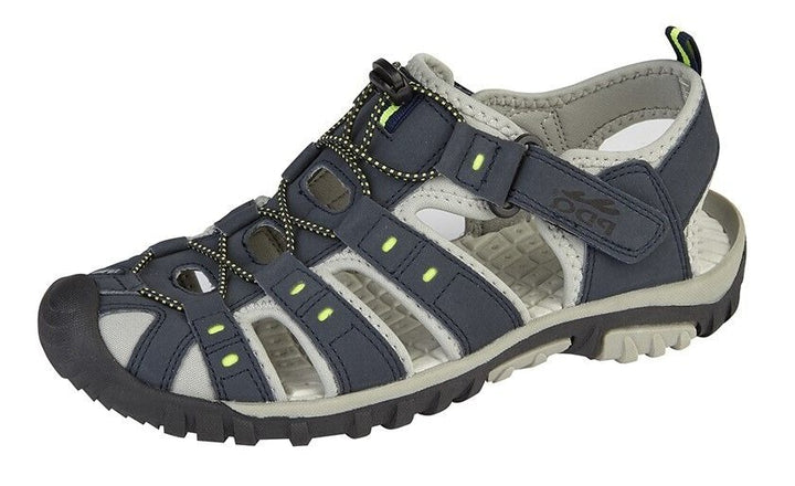 PDQ M040 Navy/Lime Triple Touch Fasten Lightweight Sports Sandals