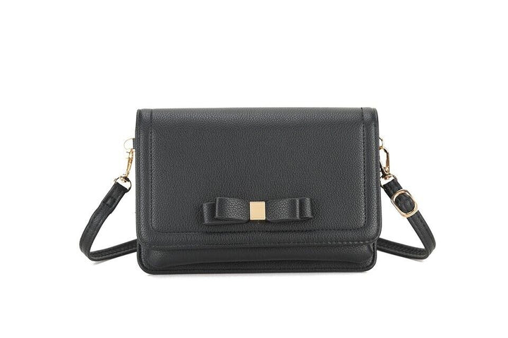 Long & Son Clutch Crossbody Handbag Detachable Shoulder Strap Card Pockets Black