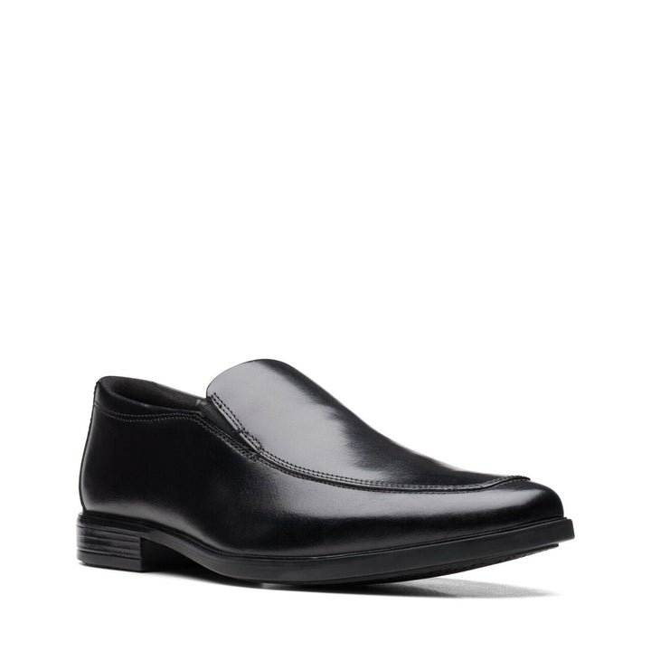 Clarks Howard Edge Mens Black Leather G Fit Oxford Loafers Slip On Formal Shoes