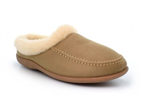 Sleepers Janine Ladies Beige Super Soft Comfort Memory Foam Mule Slippers