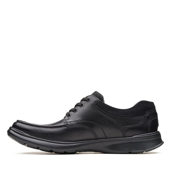 Clarks Cotrell Edge WIDE H FITTING Black Smooth Leather Lightweight Lace Up Shoes