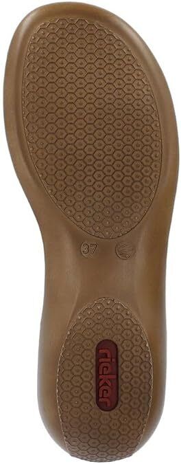 Rieker 65918 Ladies Low Wedge Elasticated Slingback Sandals White/Beige/Cream