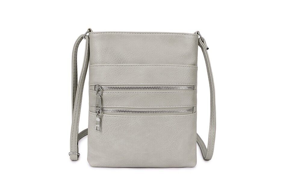 Long & Son London Ladies Soft Crossbody Handbag With Adjustable Strap Silver