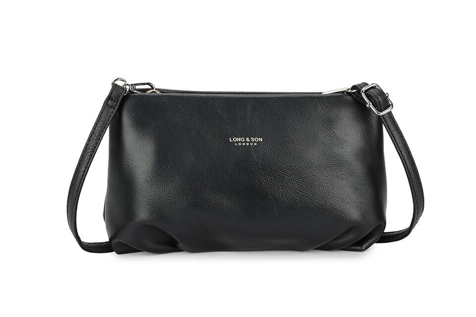 Long & Son London Ladies Soft Handbag With Detachable Adjustable Strap Black