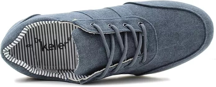 Dr. Keller Gerry Blue Mens Denim Canvas Lace Up Smart Casual Trainers