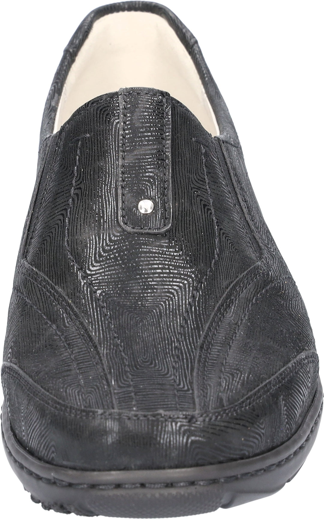 Waldlaufer Kya Ladies Wide Fitting Black Nubuck Leather Slip On Shoes With Elasticated Gussets And Removable leather Insoles (Copy)
