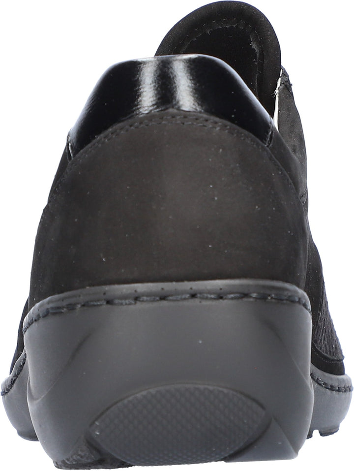 Waldlaufer Kya Wide Fitting Black Nubuck Suede/ Stretch Orthoritt Walking Shoes With Velcro Fastening And Removable Insoles (Copy)
