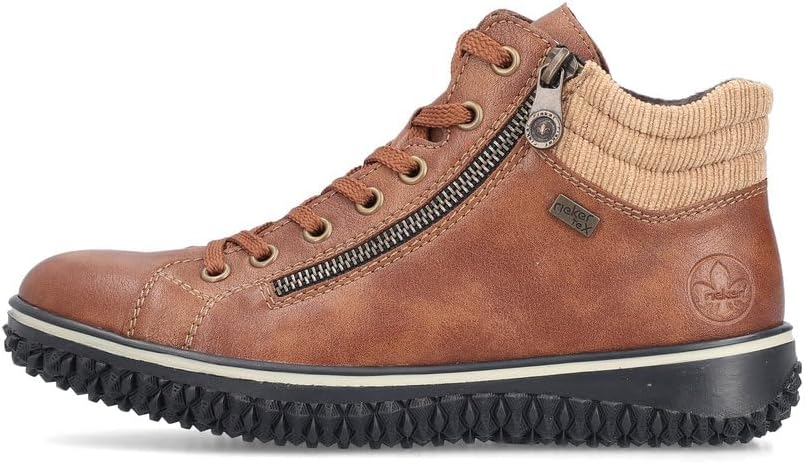 Rieker Tex Z4263 Ladies Water Resistant Fleece Lined Double Zip/Lace Up Boots Brown