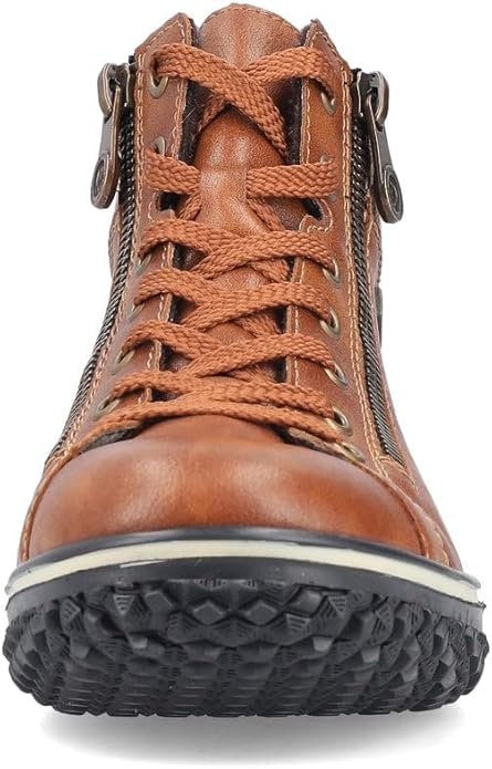 Rieker Tex Z4263 Ladies Water Resistant Fleece Lined Double Zip/Lace Up Boots Brown
